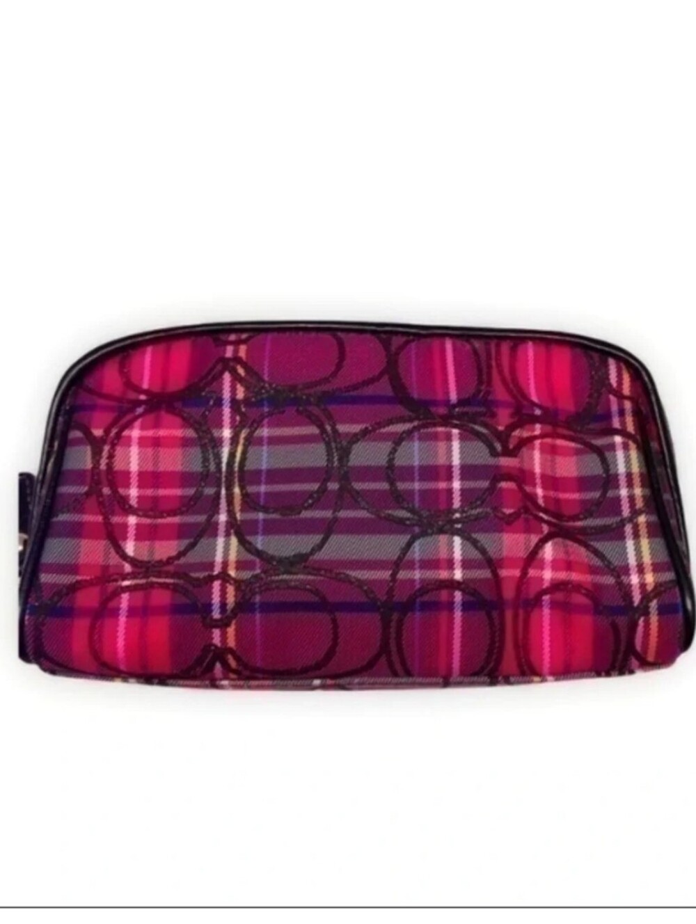 Coach Poppy Signature Tartan Plaid Cosmetic Case GUC